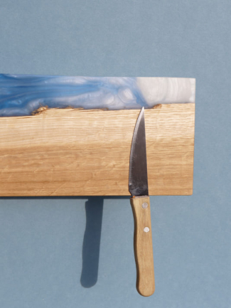 Support Mural Magnétique en Chêne et Résine - Design Minimaliste
