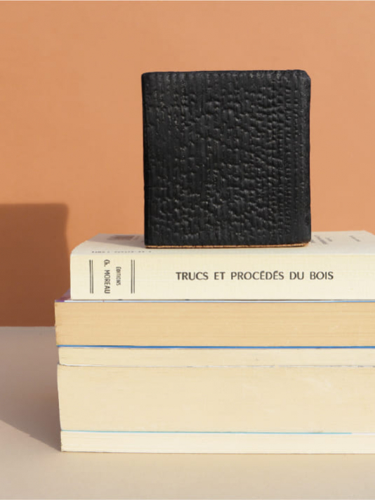 Serre-livres cube bois brûlé noir charbon - Artisanat Design Elementti