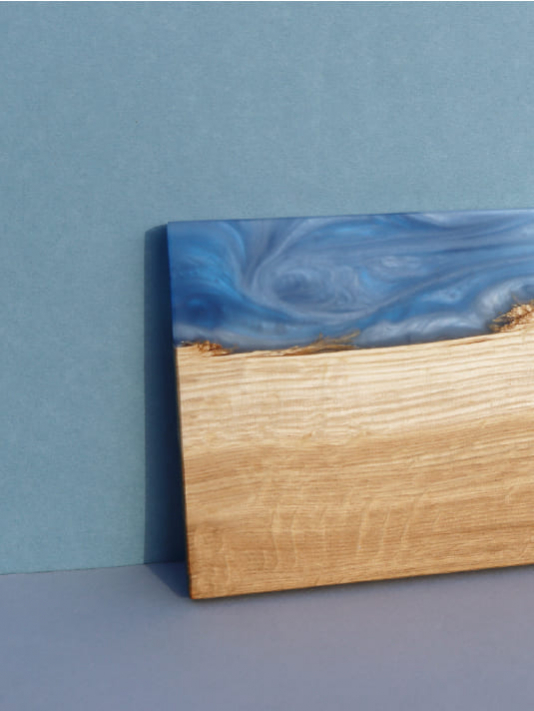 Support Mural Magnétique en Chêne et Résine - Design Minimaliste