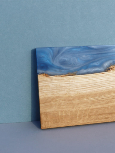 Support Mural Magnétique en Chêne et Résine - Design Minimaliste