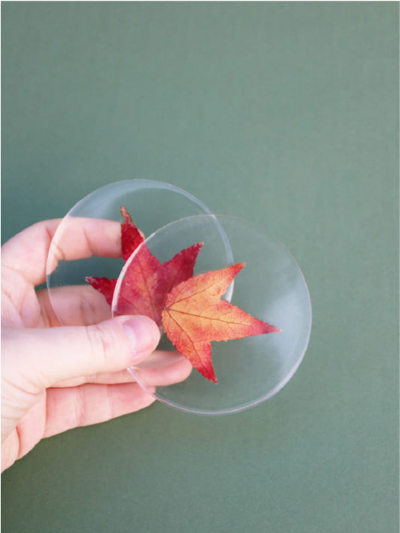 Dessous de verre Inclusion Feuilles d'Automne - Design Unique