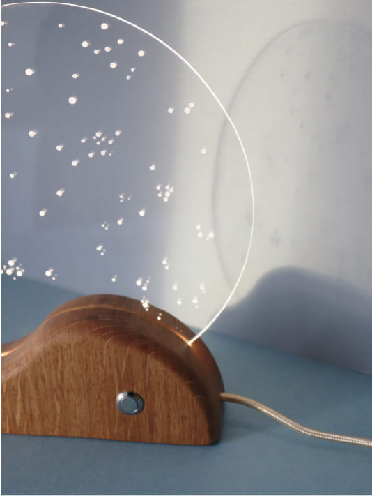 Lampe de chevet - Veilleuse Ciel Étoilé en Bois - Lumière douce