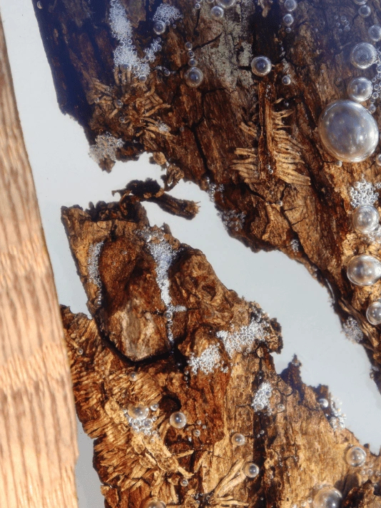 Décapsuleur Mural Bois & Résine Écorce | Objet artisanal unique