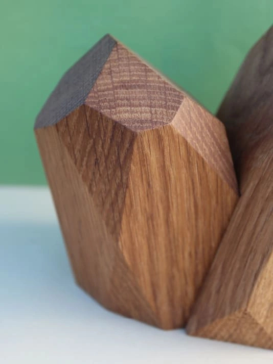 Vase Soliflore en Bois Massif forme de Cristaux Minéraux - Elementti