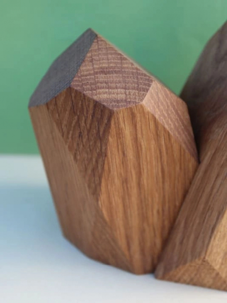 Vase Soliflore en Bois Massif forme de Cristaux Minéraux - Elementti