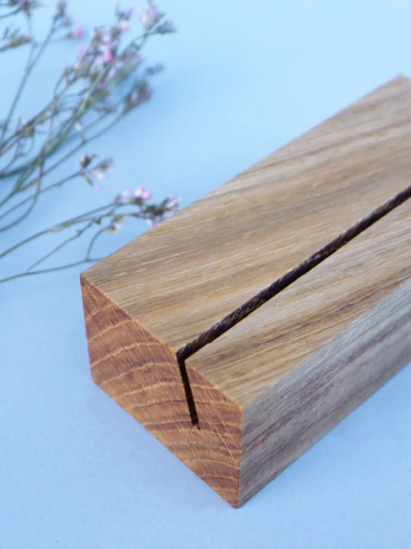 Miroir gravé rond 20cm - Base en chêne massif - Artisanal