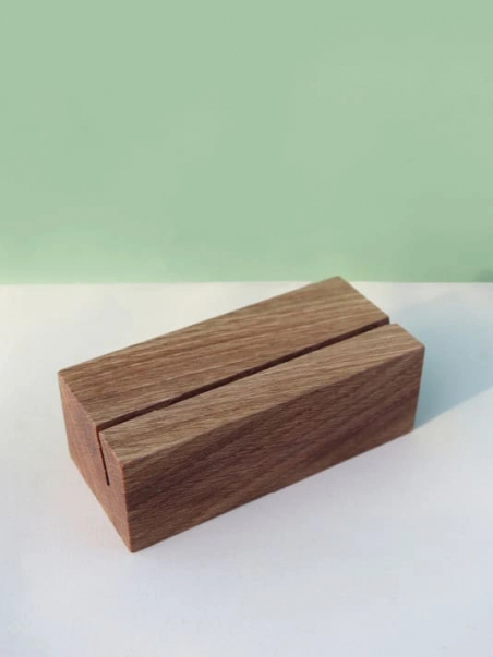 Miroir gravé rond 20cm - Base en chêne massif - Artisanal